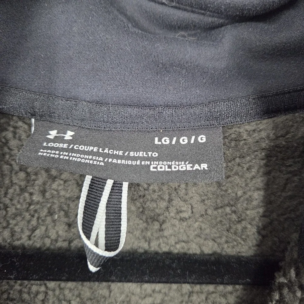 Under Armour Jacket Mens L Storm 2 Cold Gear Infared Gray Hooded Shell Fleece
